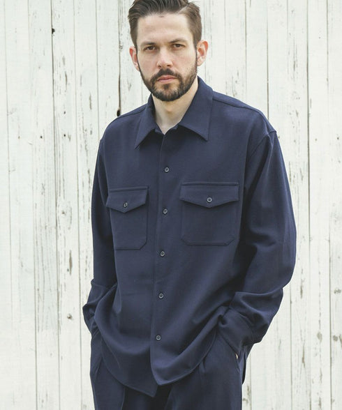 MR.OLIVE / PEACHSKIN STRETCH GABARDINE / CPO SHIRT / ミスターオリーブ ピーチスキンストレッチギャバジン CPOシャツ